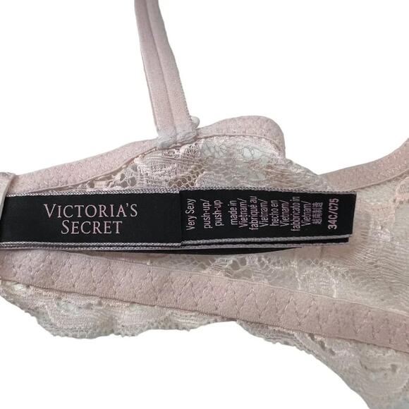 Victoria's Secret Very Sexy Ballerina Pink Lace Push-Up Bra 34C - Picture 6 of 9
